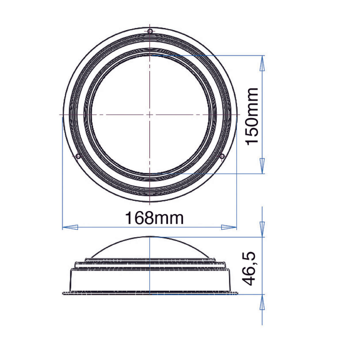 Lámpara de techo Trem Boat sin empotrar, diámetro 137 mm