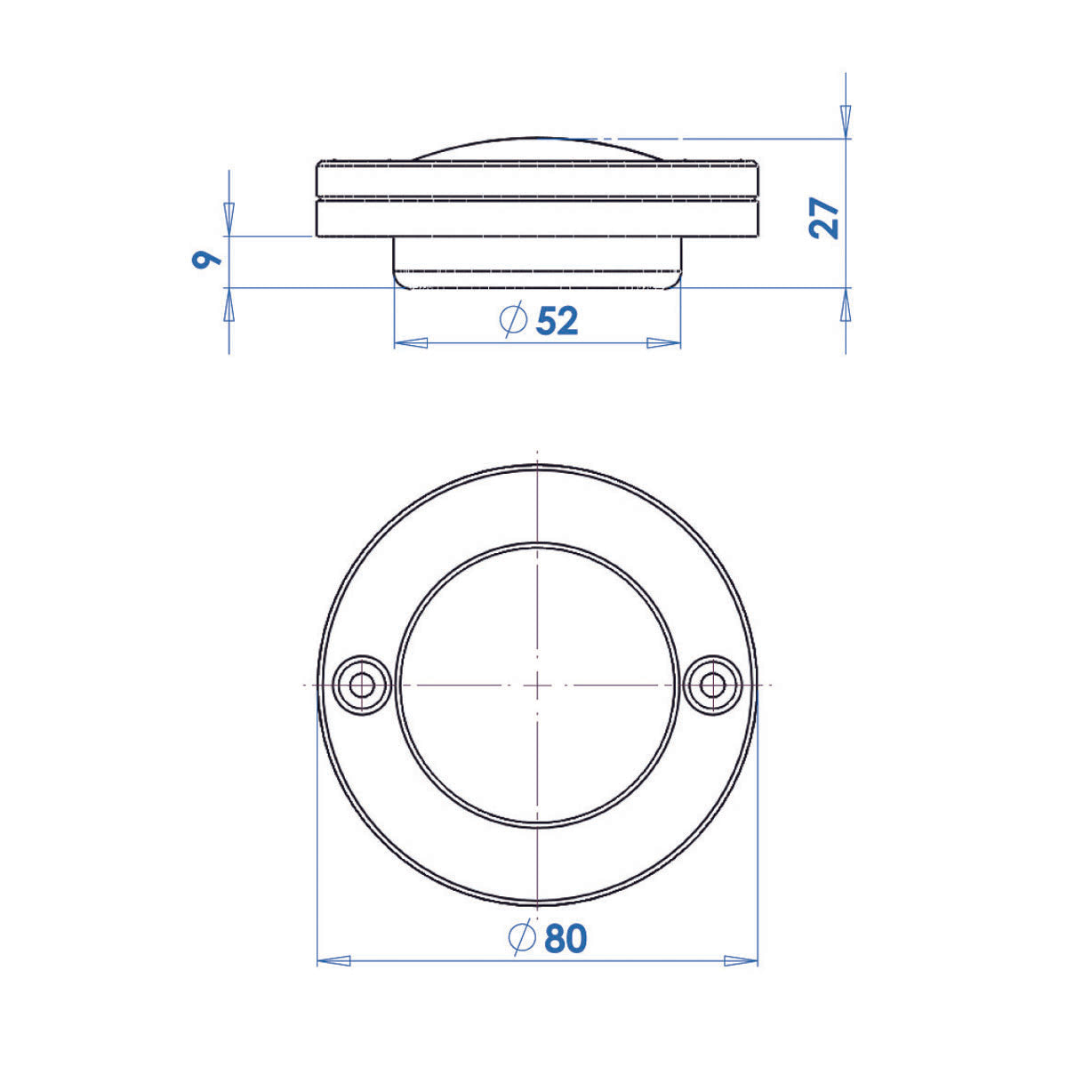 Trem Courtesy light and step light d. mm 80 d. mm 80 Lamp 12V 10W White light