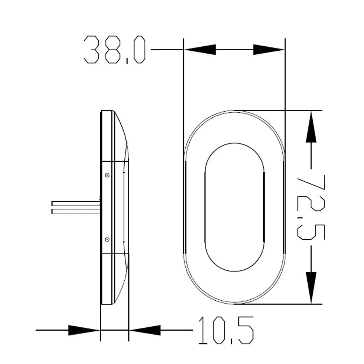 Trem LED courtesy light without recess