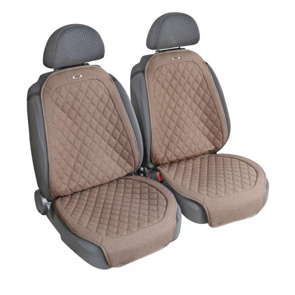Par de fundas de asiento Pilot Venice en tejido técnico-lino de poliéster fresco en color beige
