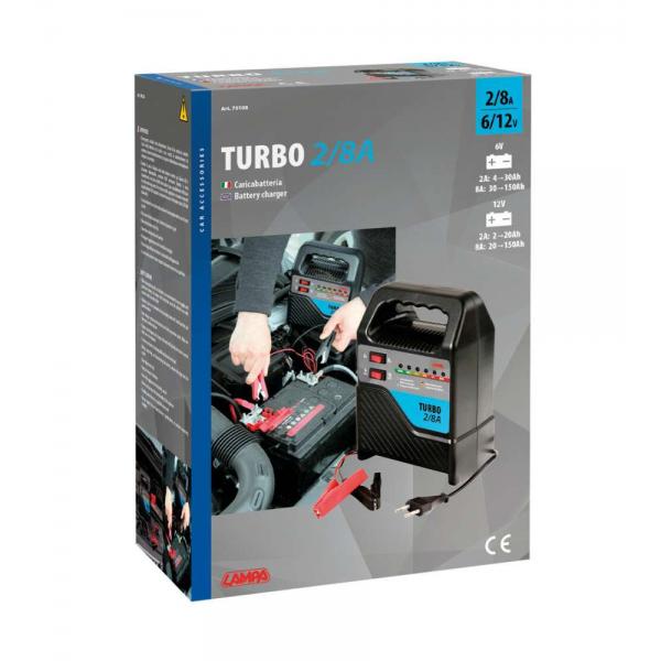 Turbolampe 2/8 A, Batterieladegerät 6/12 V 70108