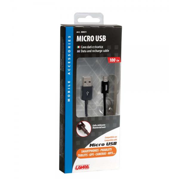 Lampen-USB-Kabel > Micro-USB - 100 cm - Schwarz 38931