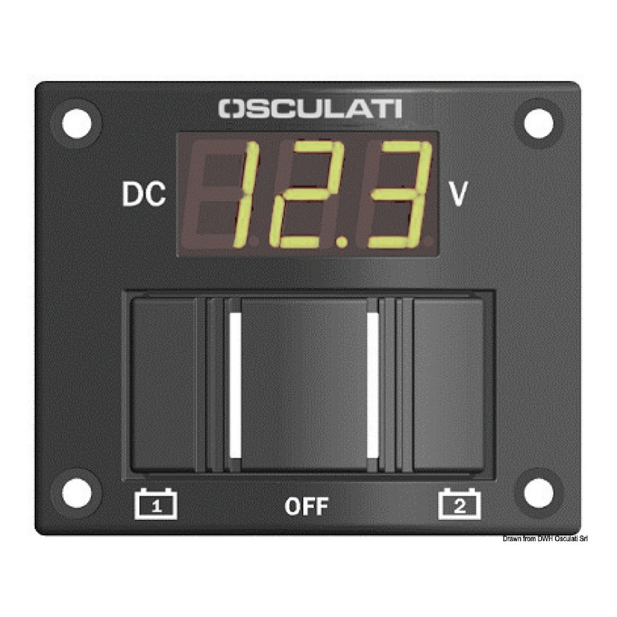 Osculati Pannellino tester digitale per 2 batterie IP56 14.100.05