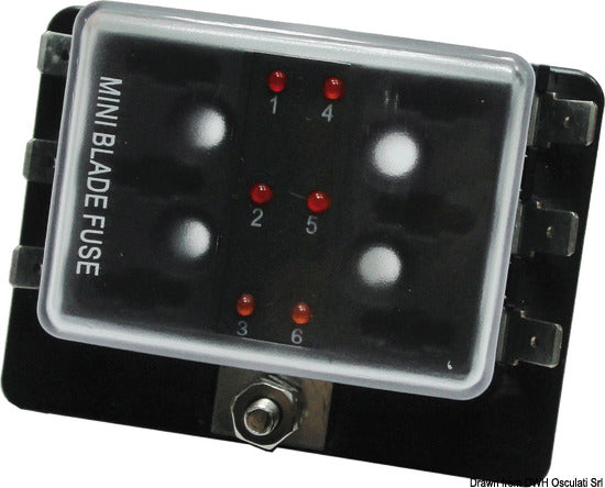 Osculati Scatola portafusibili lamellari MINI 6 uscite 14.101.06