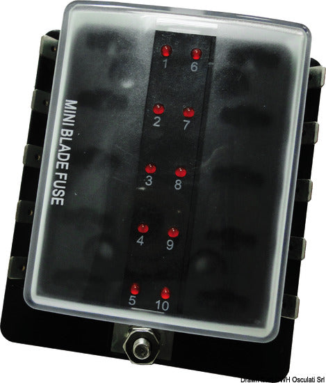 Osculati Scatola portafusibili lamellari MINI 10 uscite 14.101.10