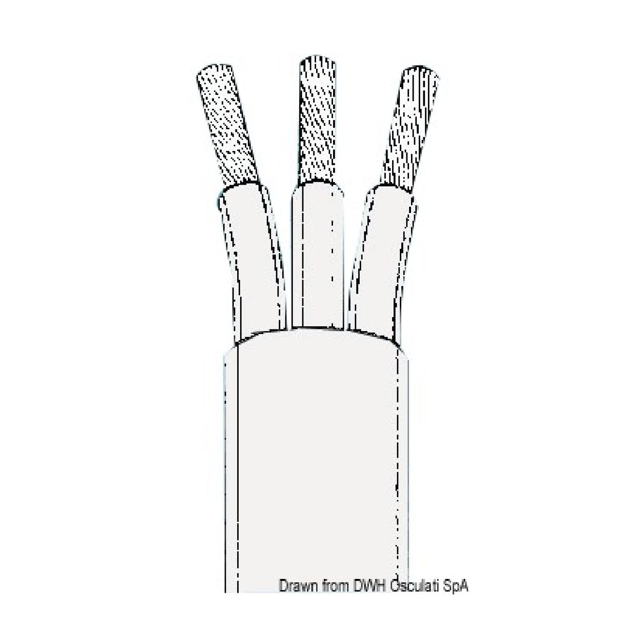 Osculati Marine Electric Cable in Copper Coated with Super-Insulated PVC Black, Brown and Red 14.149.10