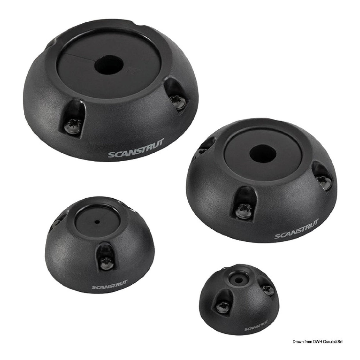 Prensaestopas verticales de plástico negro Scanstrut