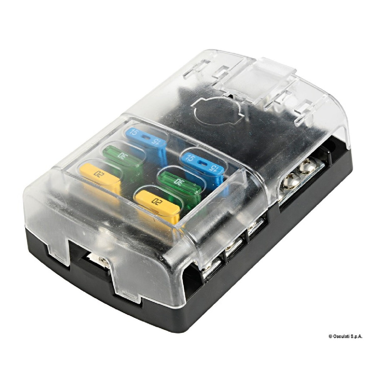 Osculati Scatola portafusibili in policarbonato con coperchio trasparente a scatto 14.183.06
