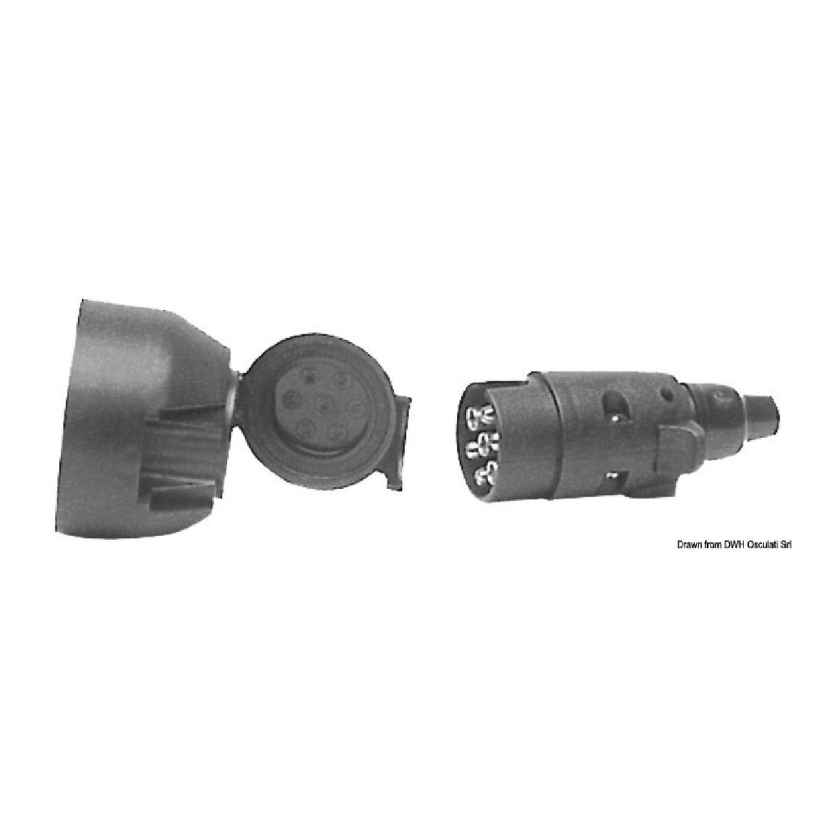 Osculati-Steckdose mit 7-poligem Stecker zum Ziehen von Anhängern 14.190.00