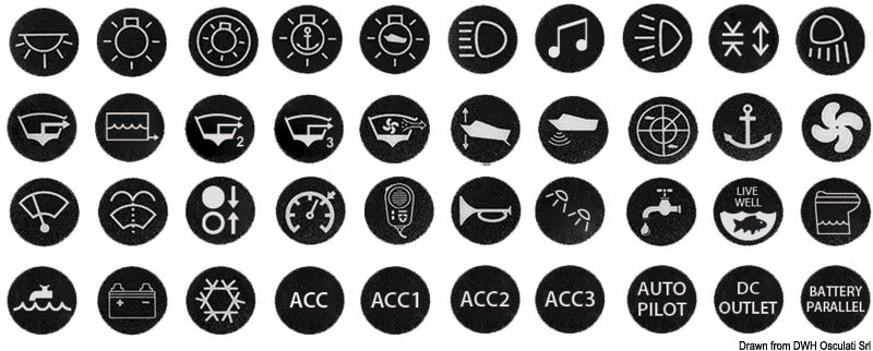 Osculati Set 40 stickers per interruttori antivandalo 14.215.25