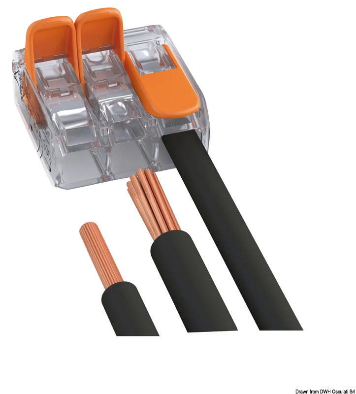 Conector de empalme WAGO de 3 conductores y 6 mm