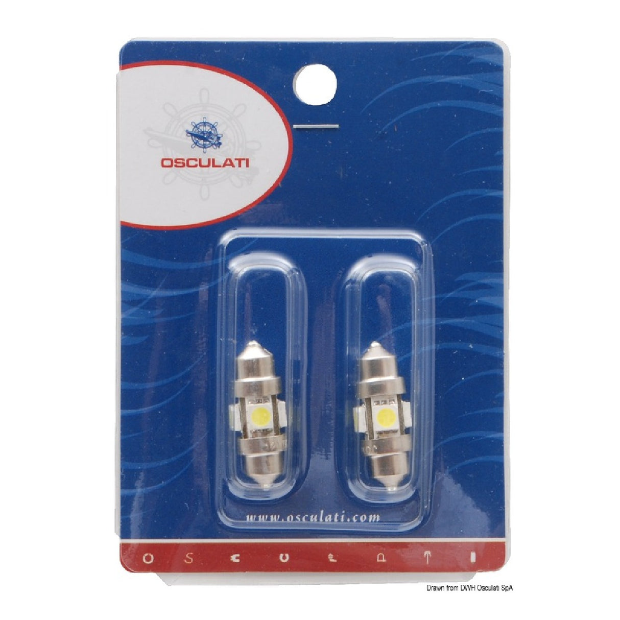 Osculati 2 x 44 mm 3000 K LED-Torpedolampen 14.301.24 - 1 Packung mit 1 Stück 14.301.24