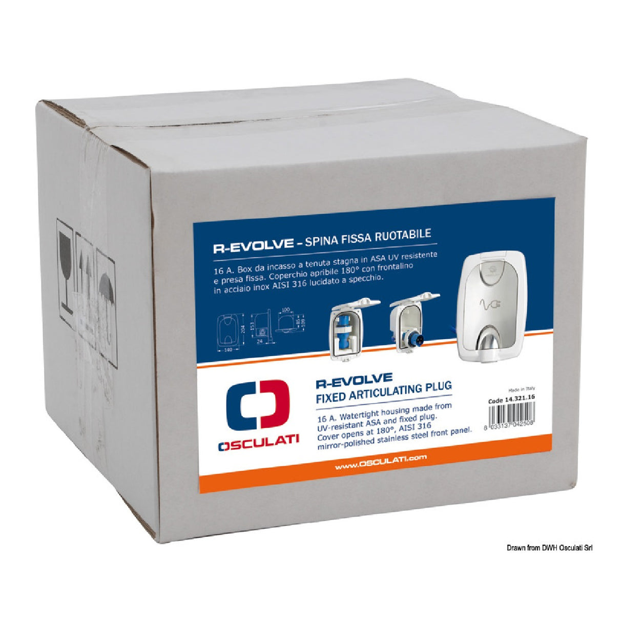 Osculati R-Evolve 16 A drehbare Steckdose 14.321.16