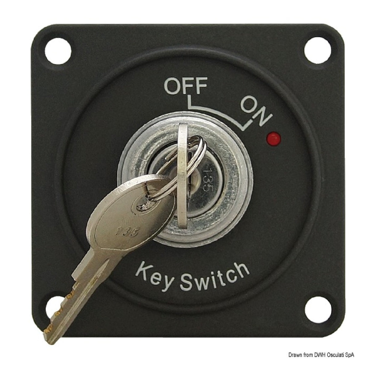 Osculati ON-OFF switch with key and LED 14.386.09