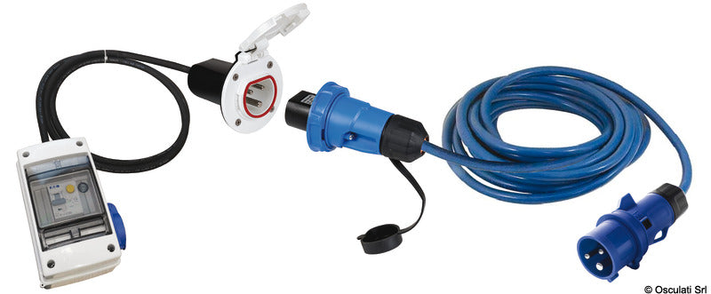 Osculati Kit quadro elettrico 16 A con presa Cruiser nera 14.416.70
