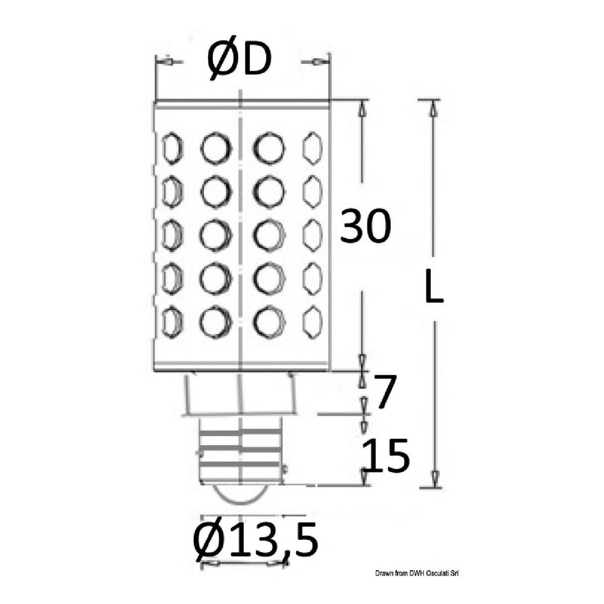 Osculati SMD LED-Lampe E14-Fassung 14.443.10