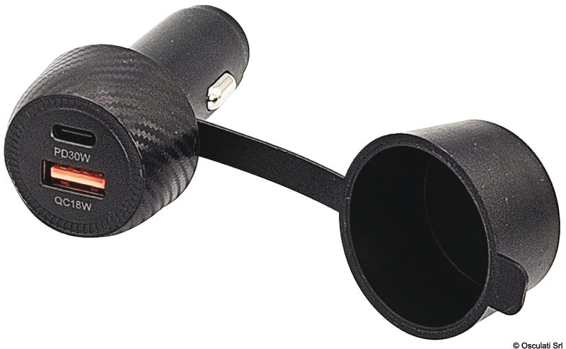 Osculati Adattatore presa corrente USB A+C con cappuccio 14.517.16