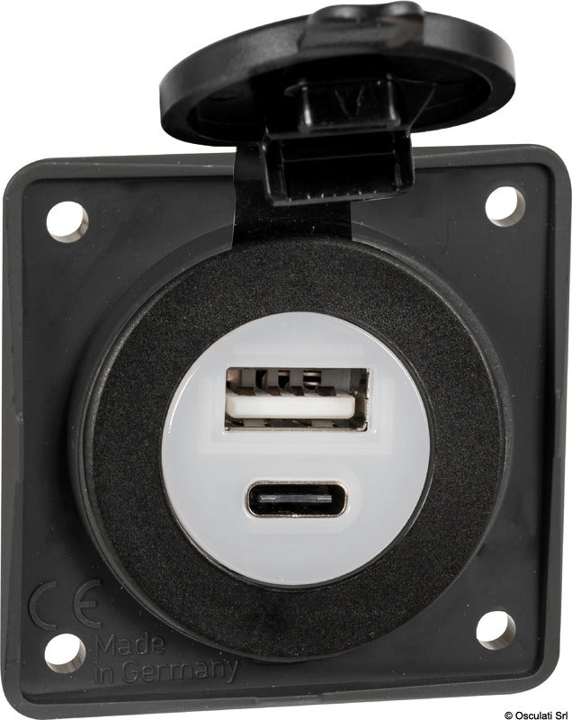 Osculati Presa incasso doppia USB Type-A + Type-C 14.527.01