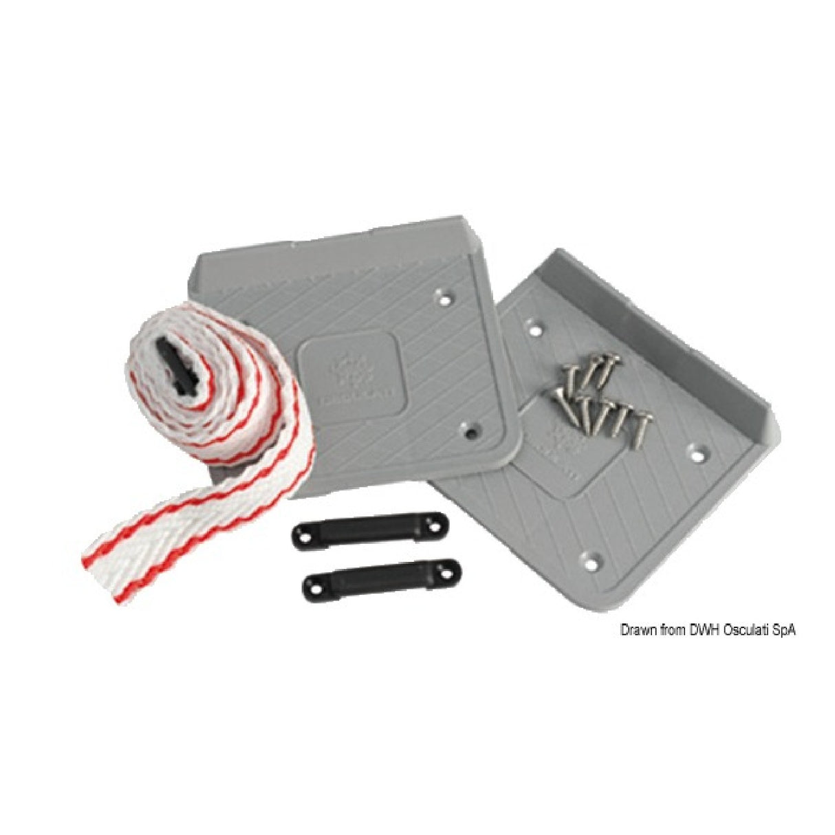 Osculati Placa fija doble para batería o depósito 14.548.00 - 1 Par 14.548.00