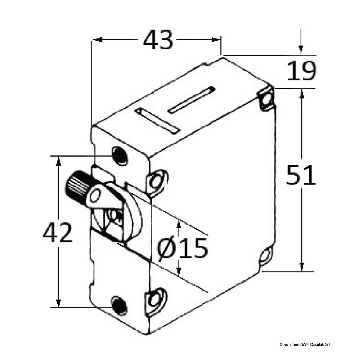 Osculati Interruttore a levetta magneto/idraulici con fusibile automatico ricaricabile 14.739.05