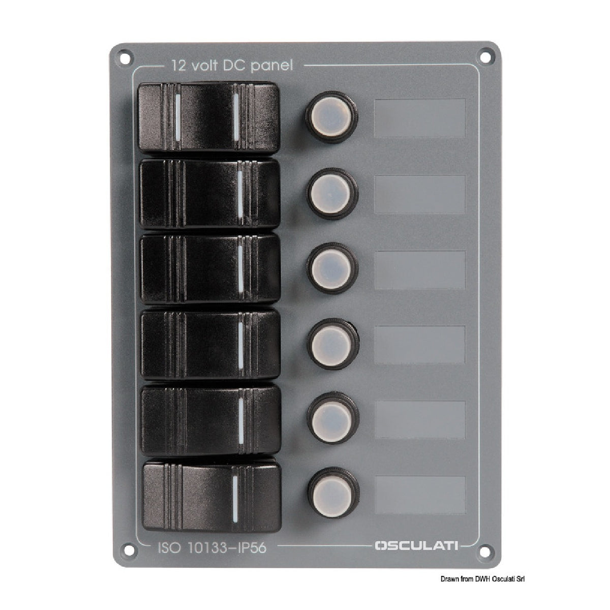 Osculati Vertikal-Bedienfeld 6 Schalter 14.845.06