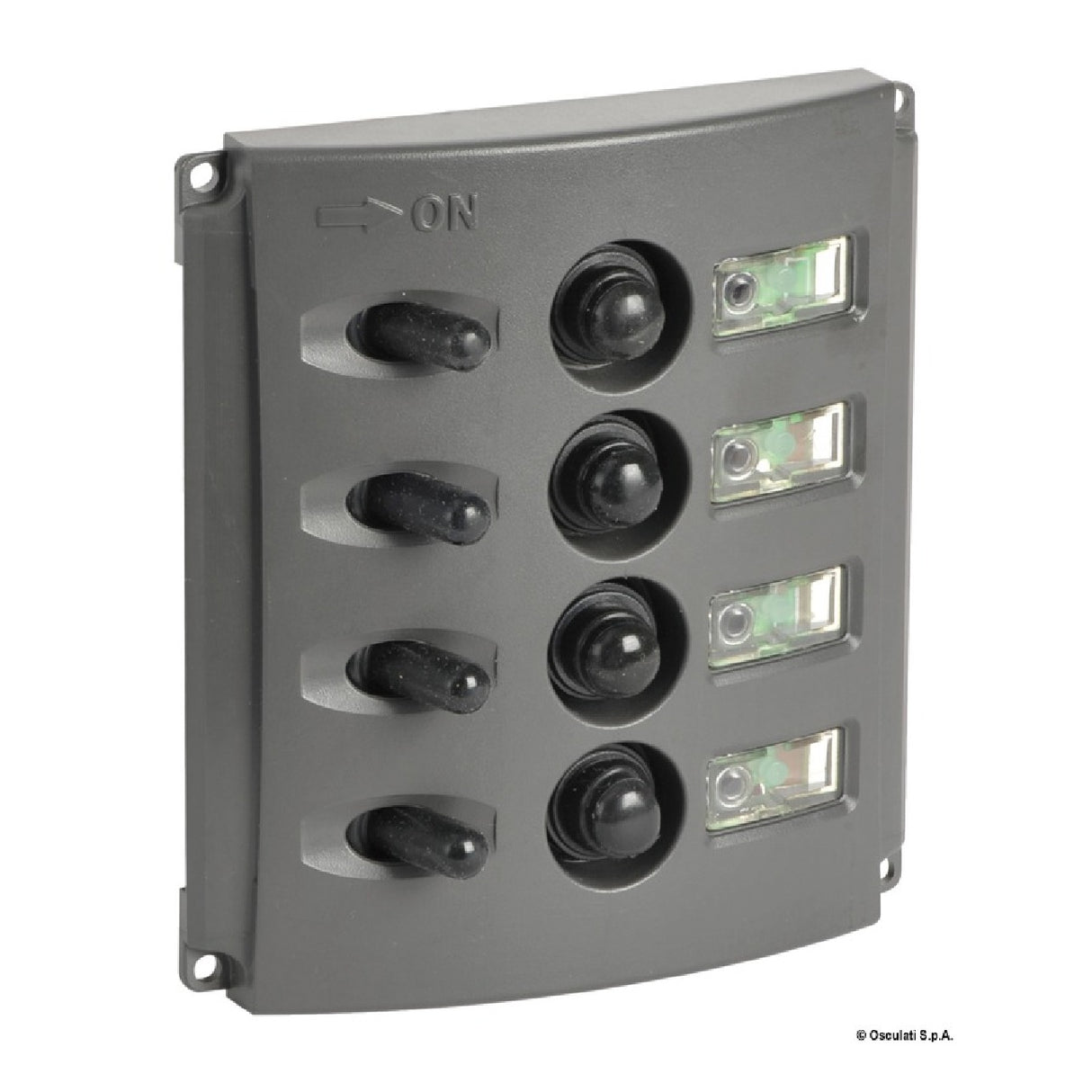 Osculati Pannelli elettrici con fusibili automatici e doppio LED 14.850.04