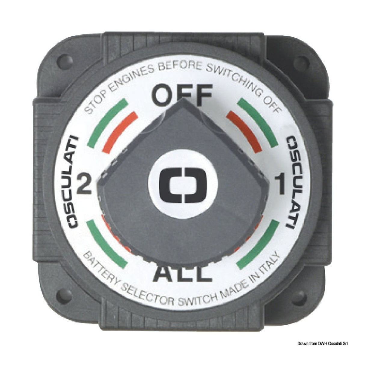 Interruptor/desviador de batería de alta capacidad y servicio pesado Osculati 14.905.00
