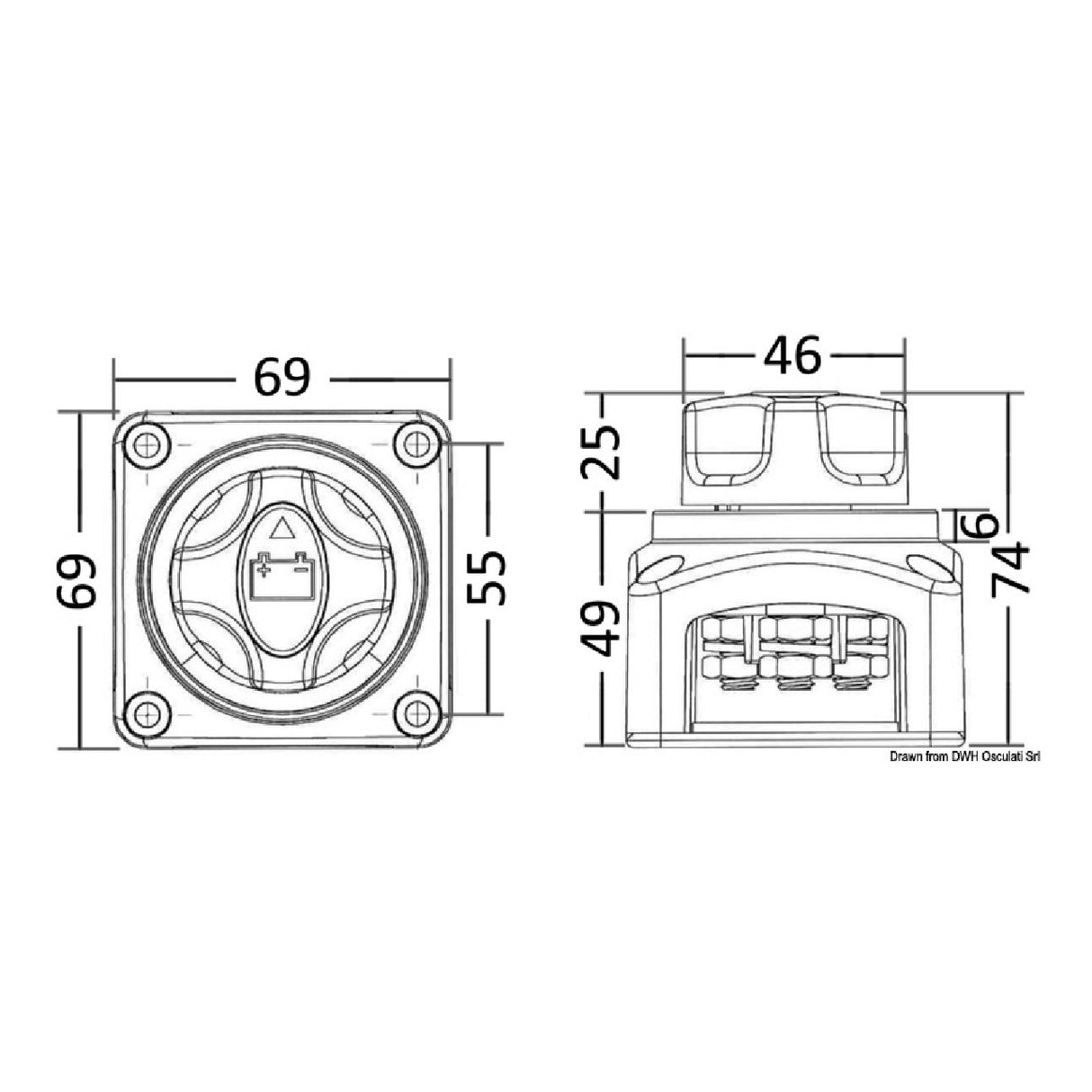 Osculati Freestanding battery switch with removable key 14.923.11