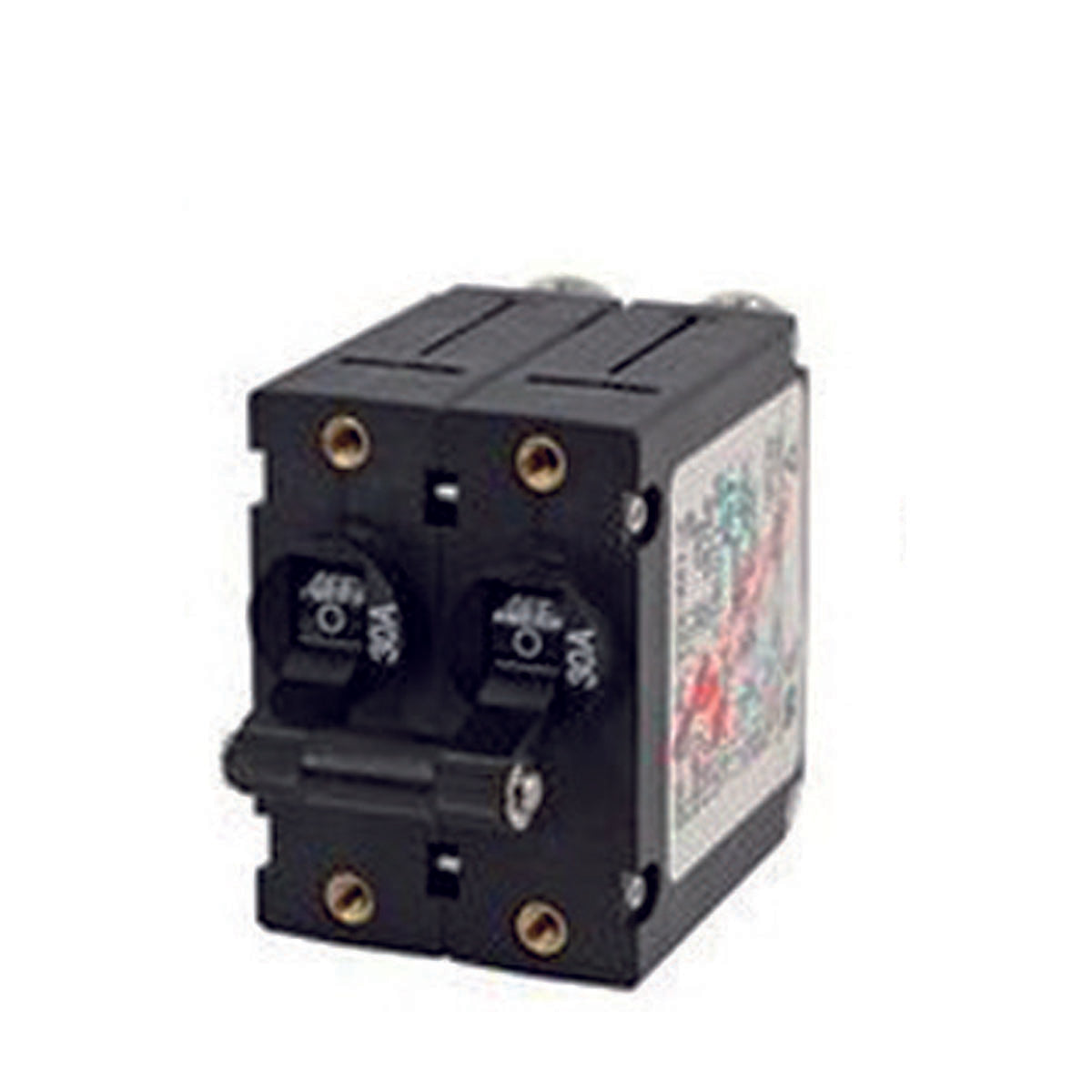 Blue Sea Hydraulischer Magneto-Kippschalter A-Serie AC/DC 2-polig, schwarzer Hebel 7241B