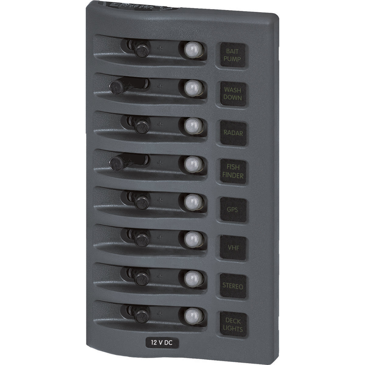 Panel impermeable Blue Sea de 12-24 V con protección térmica reiniciable 4378