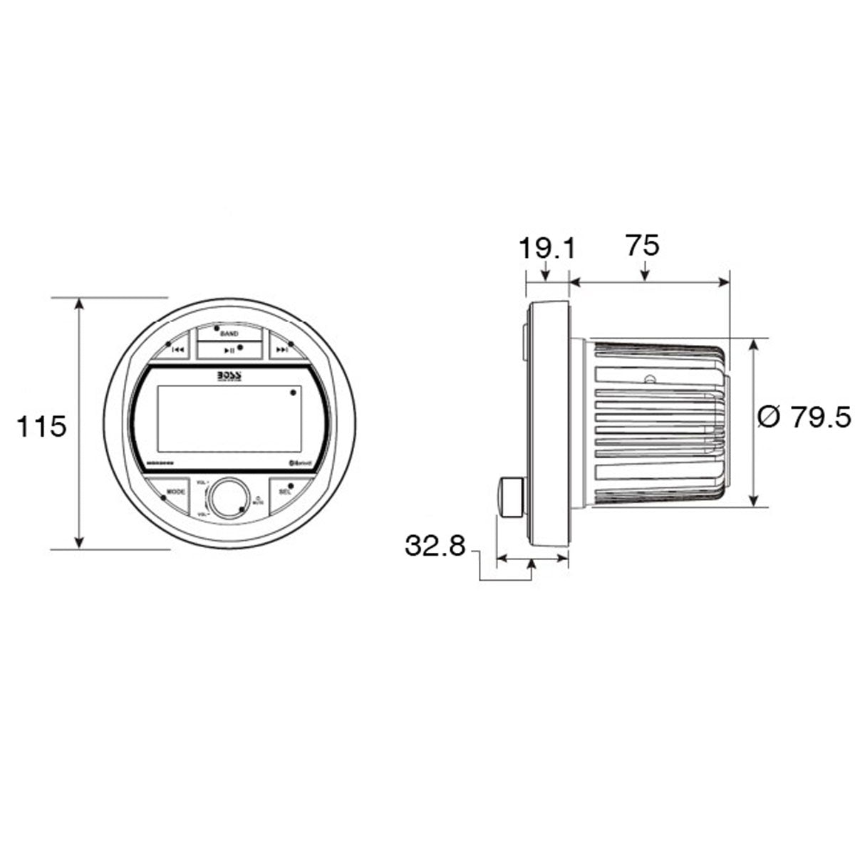 Boss Marine Stereo da cruscotto MGR300B