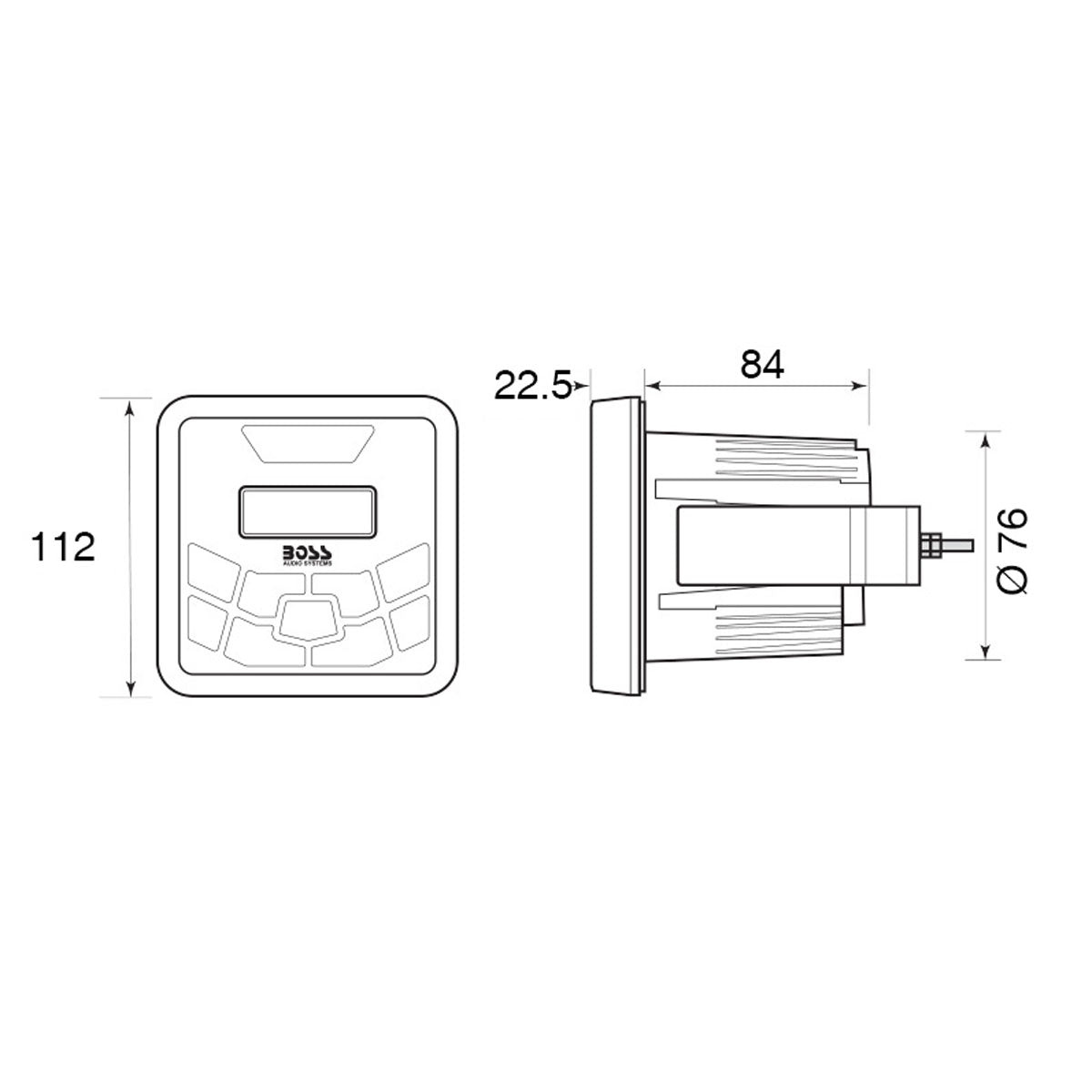 Boss Marine Stereo da cruscotto MGR450B
