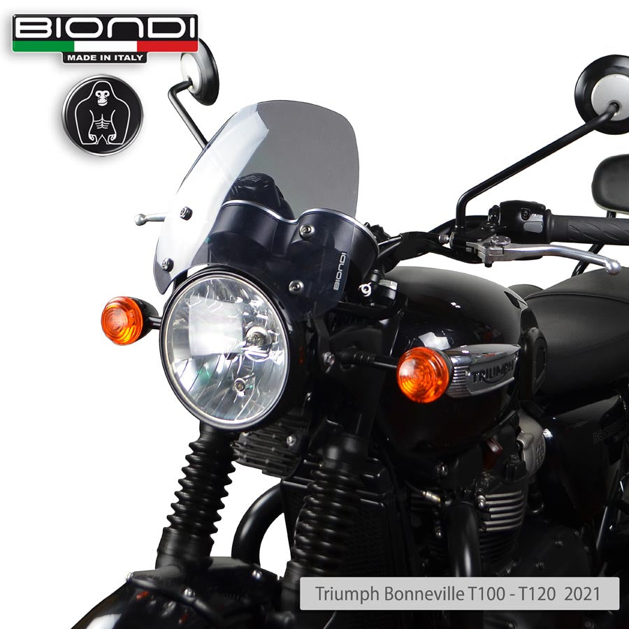 Biondi Cupolino Sport Fumè Chiaro Triumph Bonneville T100 T120 2021+