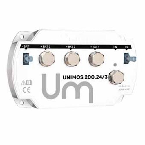 Uniteck Isolatore di batteria con tecnologia mosfet - 200A - 12/24V - 3 - 2 uscite batteria UNIMOS 200.24/3