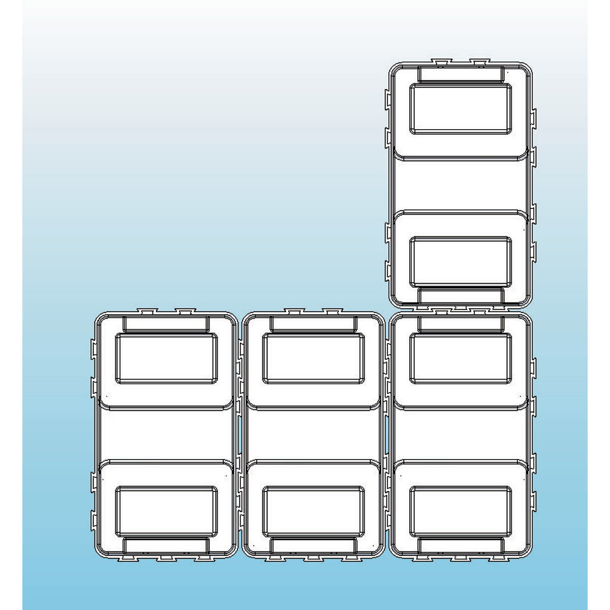 Caja de batería T-Power COMBI blanca/azul 100 Ah