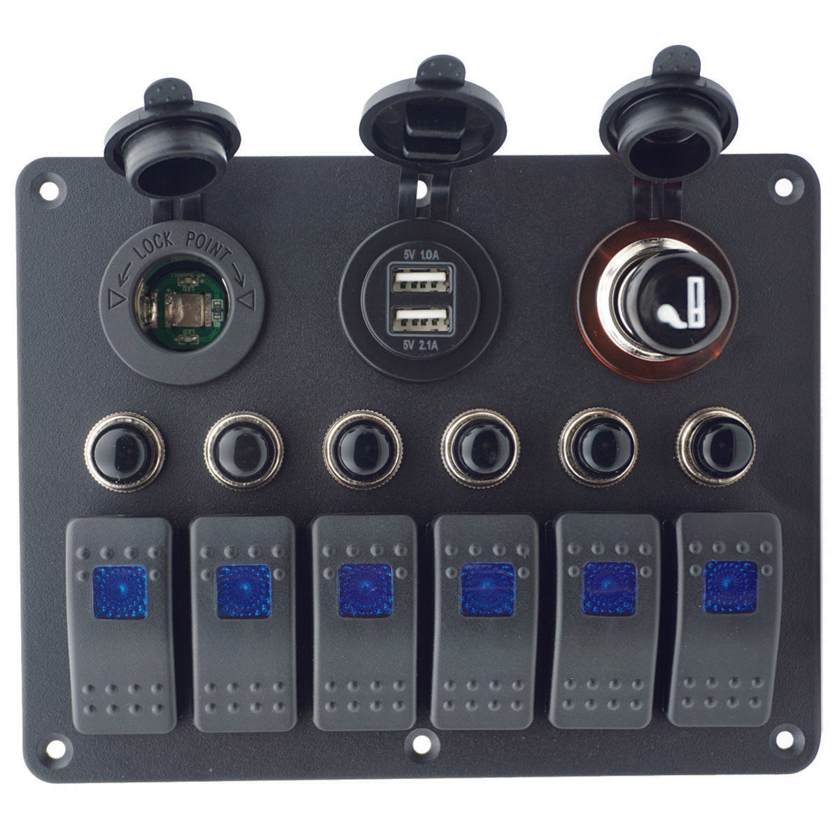Trem Electric Panel with Cigarette Lighter + 2 USB + Power Socket
