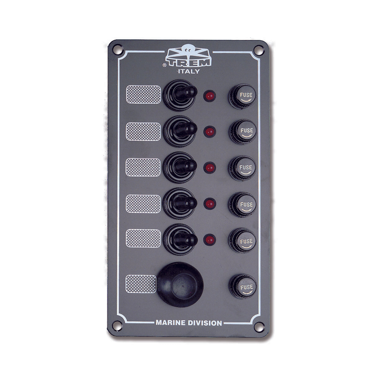 Cuadro Eléctrico Trem con 5 Interruptores + 1 Toma de Corriente