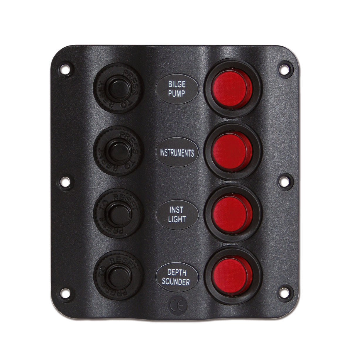 Cuadro eléctrico Trem con 4 interruptores basculantes con LED IP54