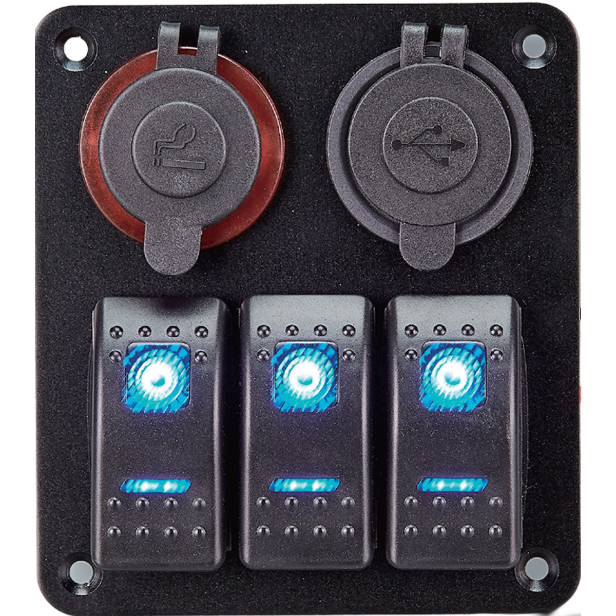 Trem-Bedienfeld mit 3 Tasten + Zigarettenanzünderbuchse + 2 USB-Anschlüssen