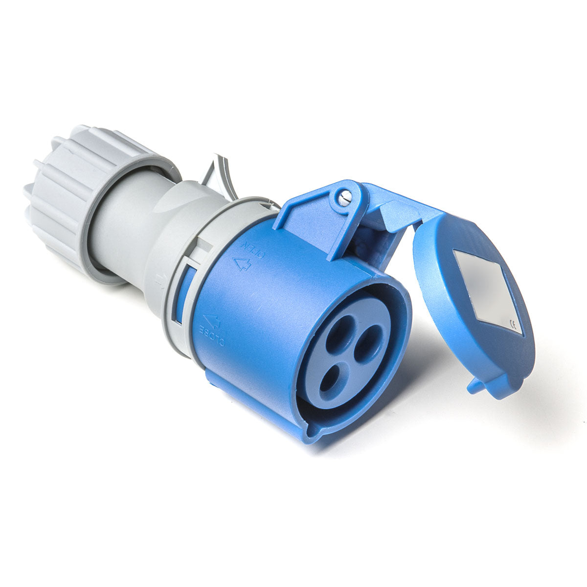 T-Power CE Dreipol-Steckdose mit Abdeckung mm 130x50 mm 130x50 V 230 IP 44
