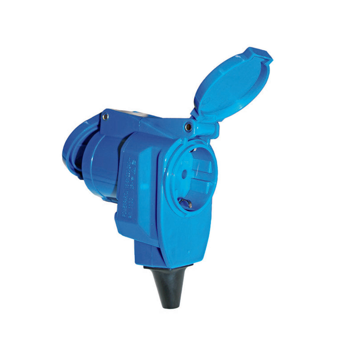 Toma de corriente acodada T-Power CE/SCHUKO mm d. 50x90x115H mm d. 50x90x115H V 250 IP 44