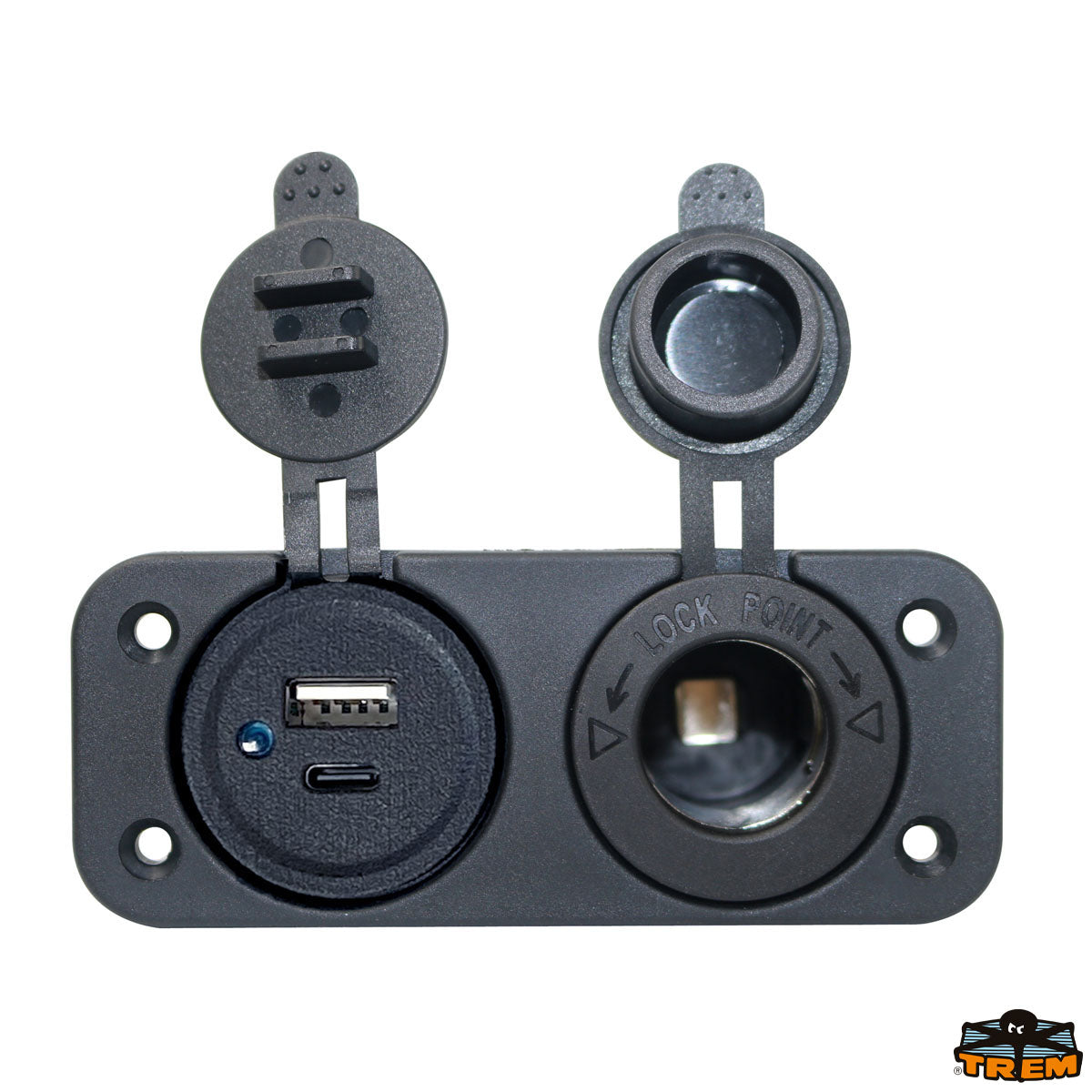 Trem Presa incasso accendisigari e doppia USB Type A + Type C