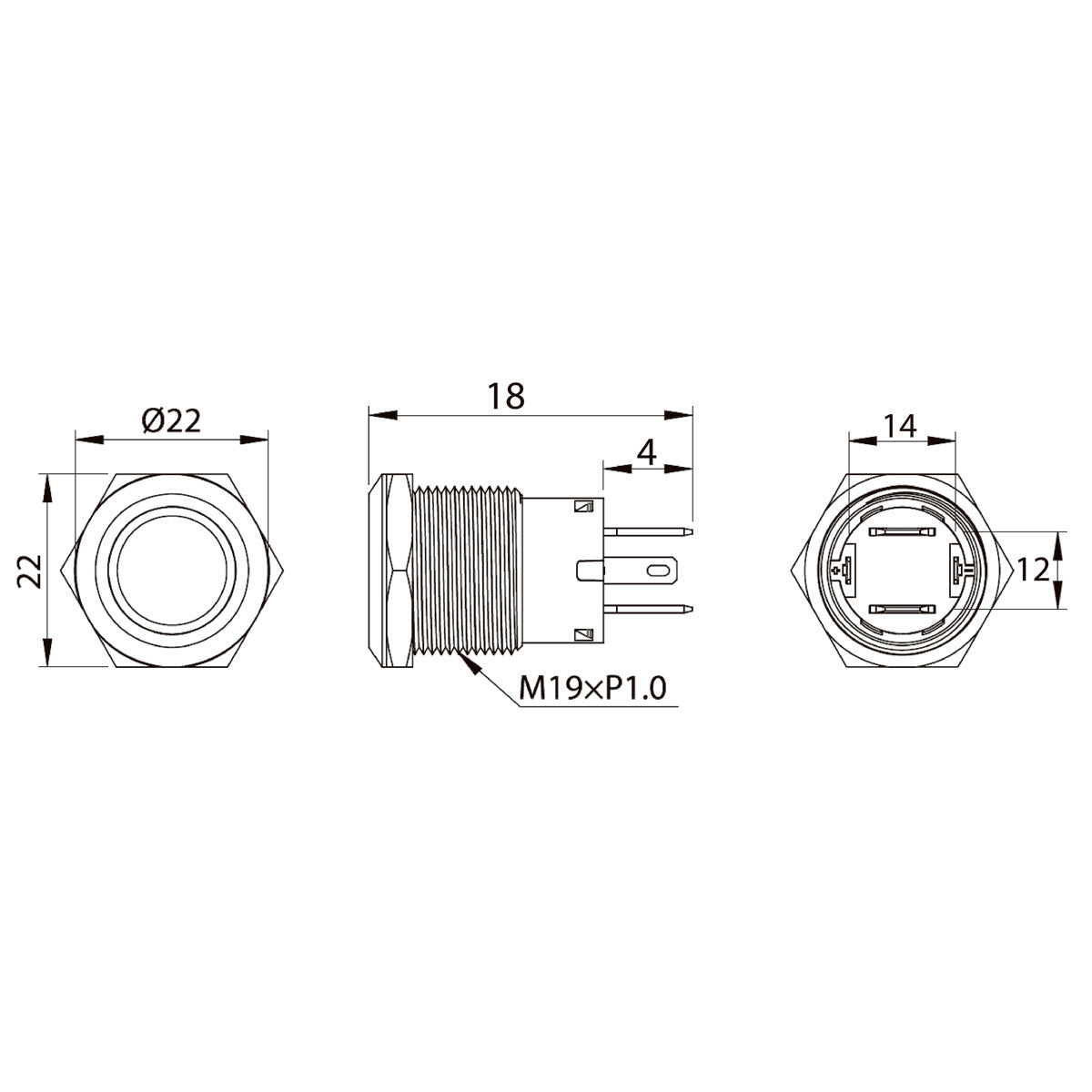 Interruptor de acero inoxidable T-Power de 20 A