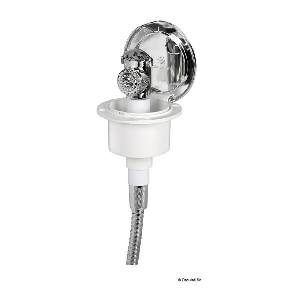 Osculati Classic Evo Chrom-Duschkabine mit Mizar 15.150.06 Druckknopf-Dusche