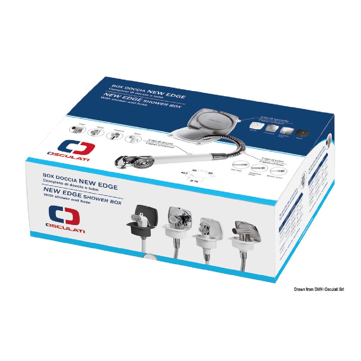 Mampara de ducha Osculati New Edge con ducha Niagara 15.160.01