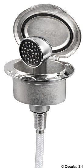 Osculati Box Elissa inox con doccia tubo PVC 2,5 m 15.305.00 - AmerigoStore