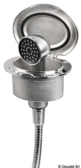 Osculati Box Elissa inox con doccia tubo Nylon 2,5 m 15.305.30