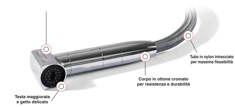 Osculati Doccia Saturn solo fredda base orizzontale nera 15.471.04