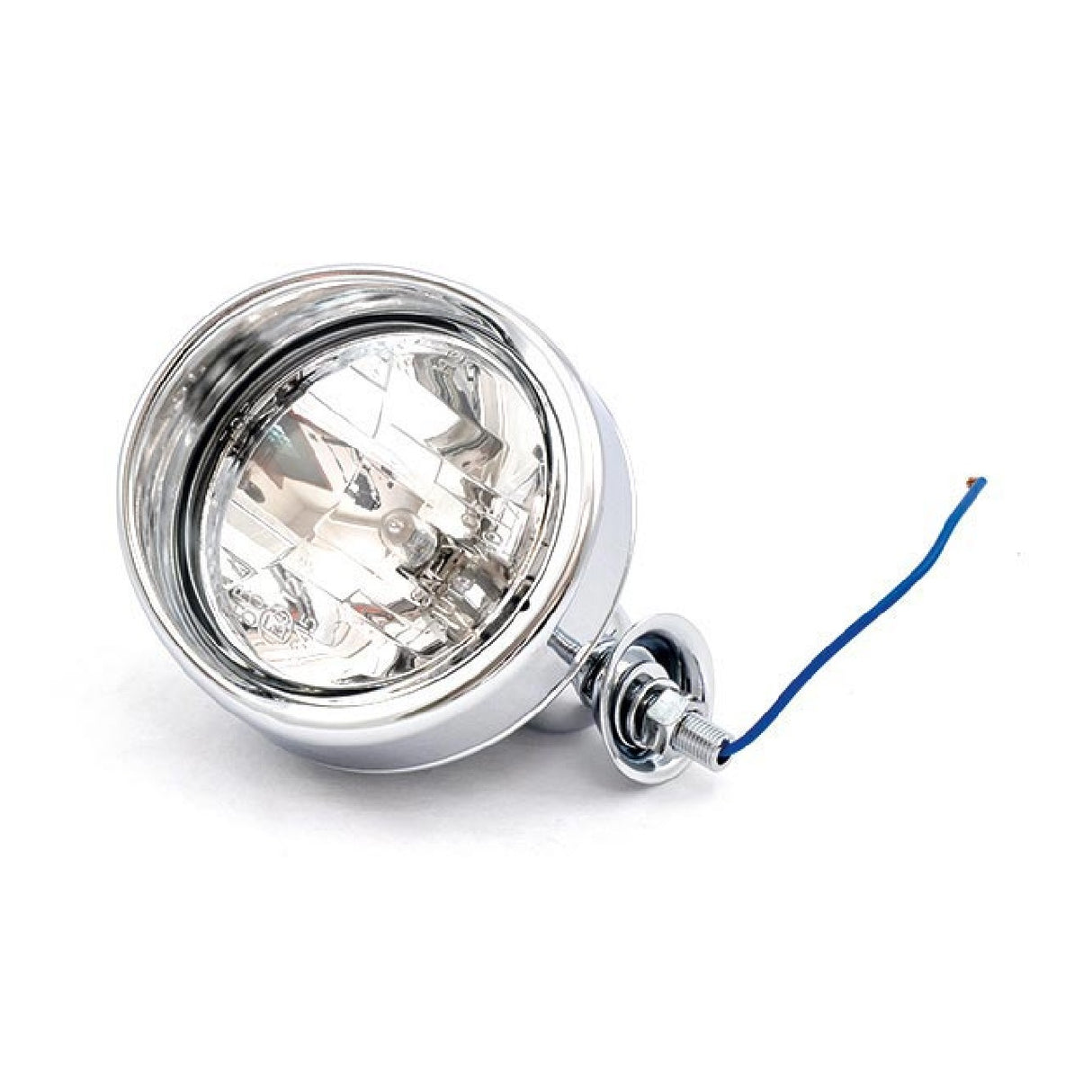 Faro delantero de moto cromado d.108 mm H3 55 W bombilla visera att. Inf.