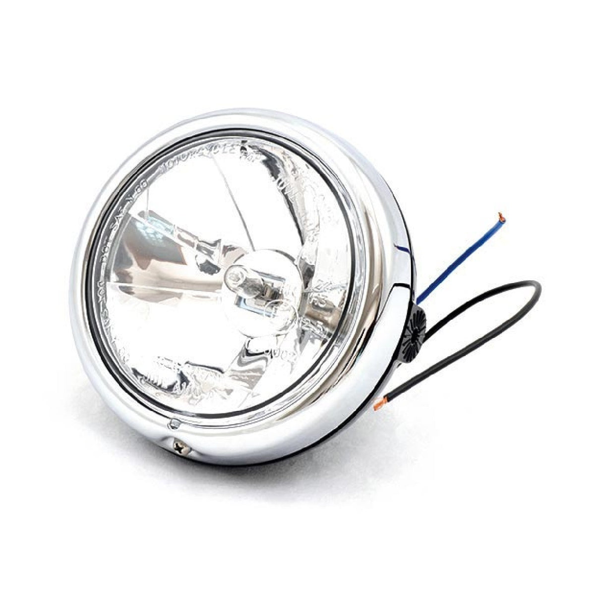 Motorrad-Frontscheinwerfer, Durchmesser 127 mm, schwarze H3-Glühbirne, 55 W, Visier, ohne Positionslicht